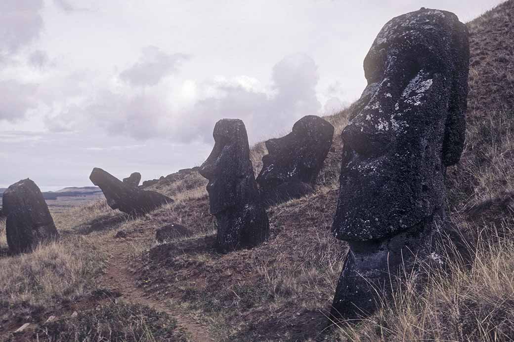 Partially buried moai, Rano Raraku